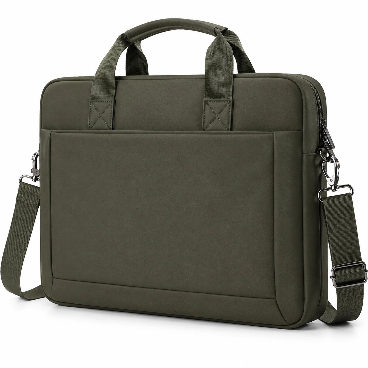 Laptoptasche 40 x 30 x 8 cm aus Synthetik Olivgrün mit Schultergurt