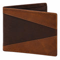 Geldbörse 12 x 9 cm aus Leder Braun Dunkelbraun zweifach faltbar