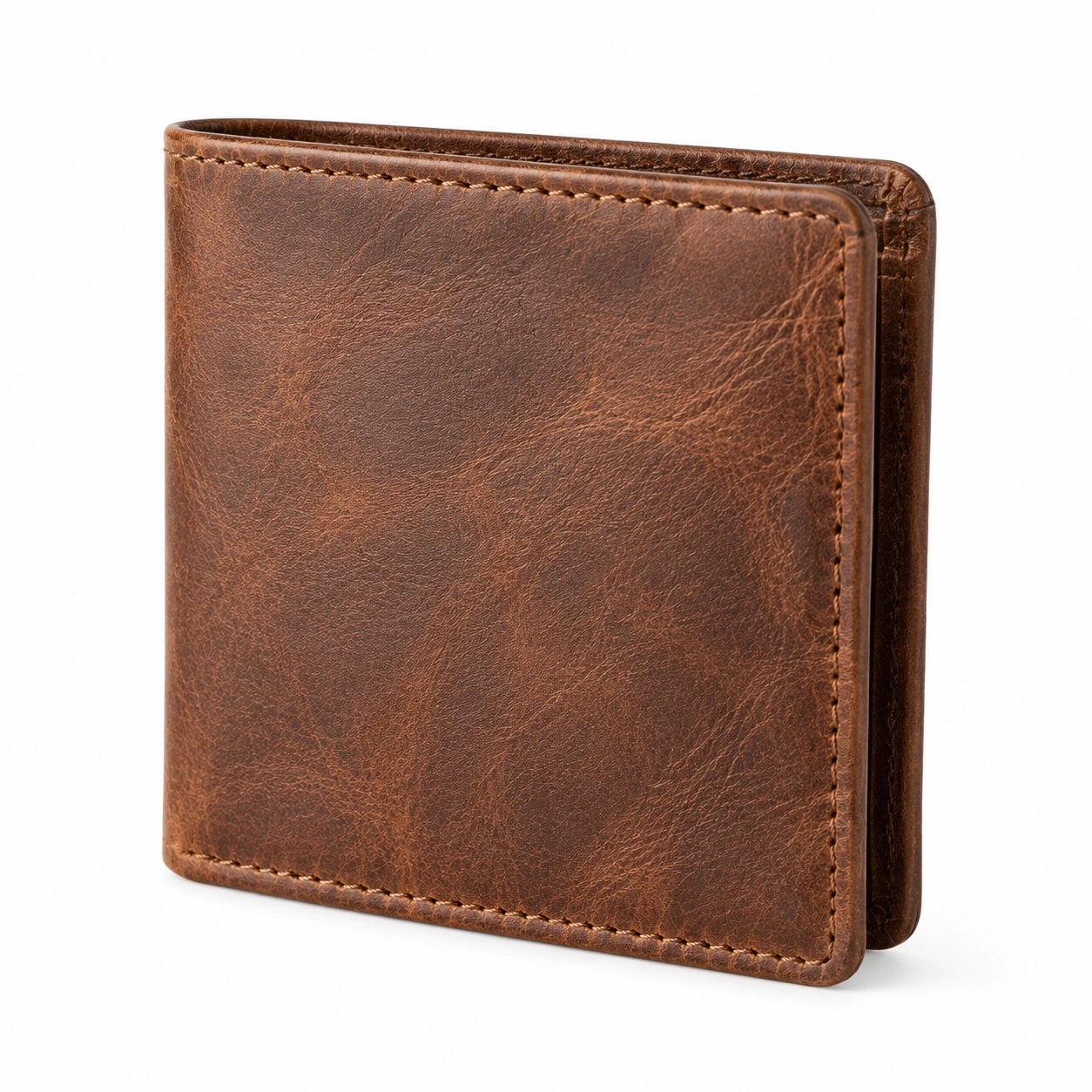 Geldbörse 12 x 9.5 x 1.5 cm in Braun Lederoptik mit Faltverschluss
