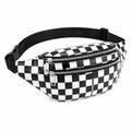Bauchtasche 30 x 15 x 8 cm aus Kunstleder Schwarz Weiß kariert mit verstellbarem Hüftgurt