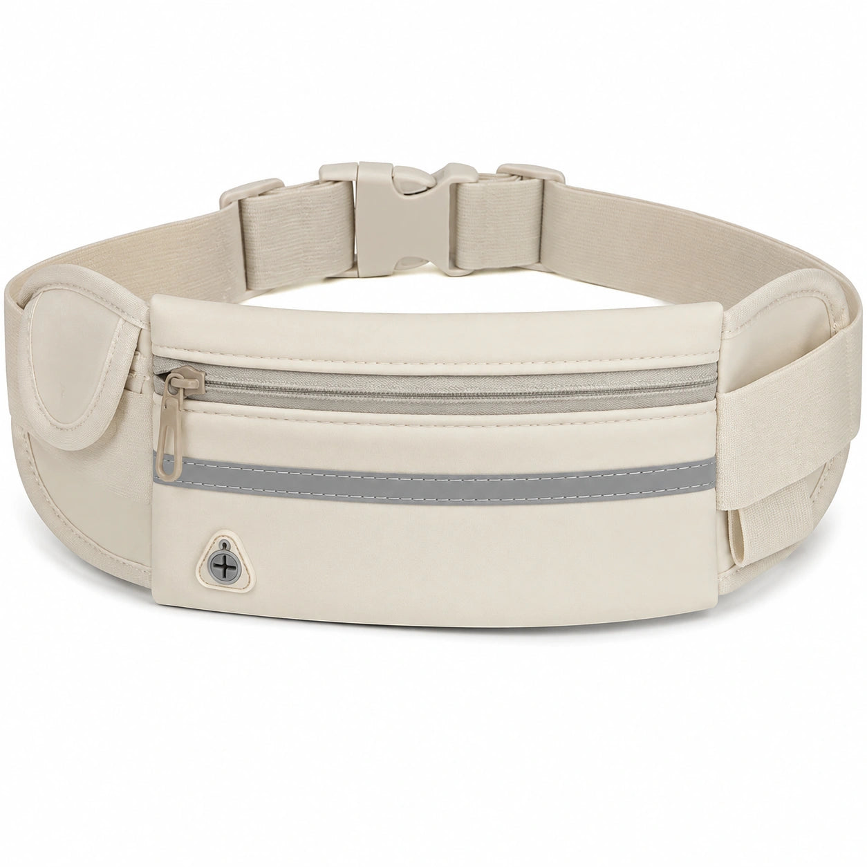 Hüfttasche 22 cm aus Polyester in Beige für Alltag mit Reißverschluss und verstellbarem Gurt