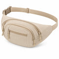 Gürteltasche 32 x 8 x 15 cm aus Textilgewebe Beige mit verstellbarem Hüftgurt