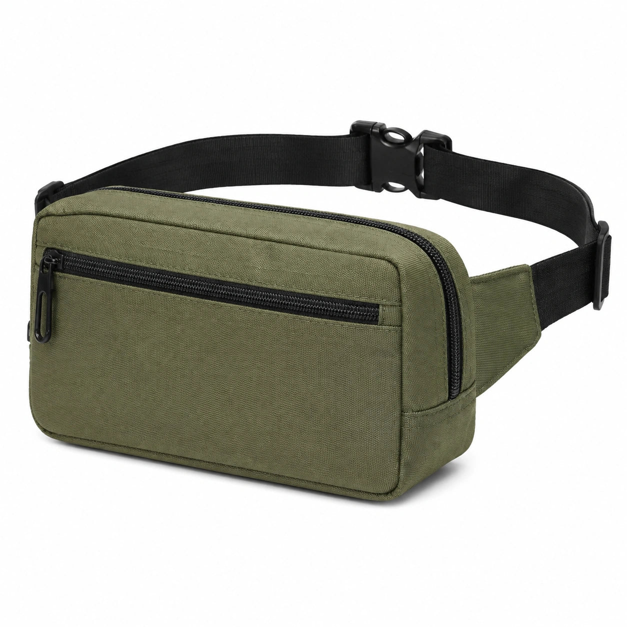 Bauchtasche 23 x 6 x 14 cm aus Textilgewebe Olivgrün mit verstellbarem Gurt und Reißverschluss
