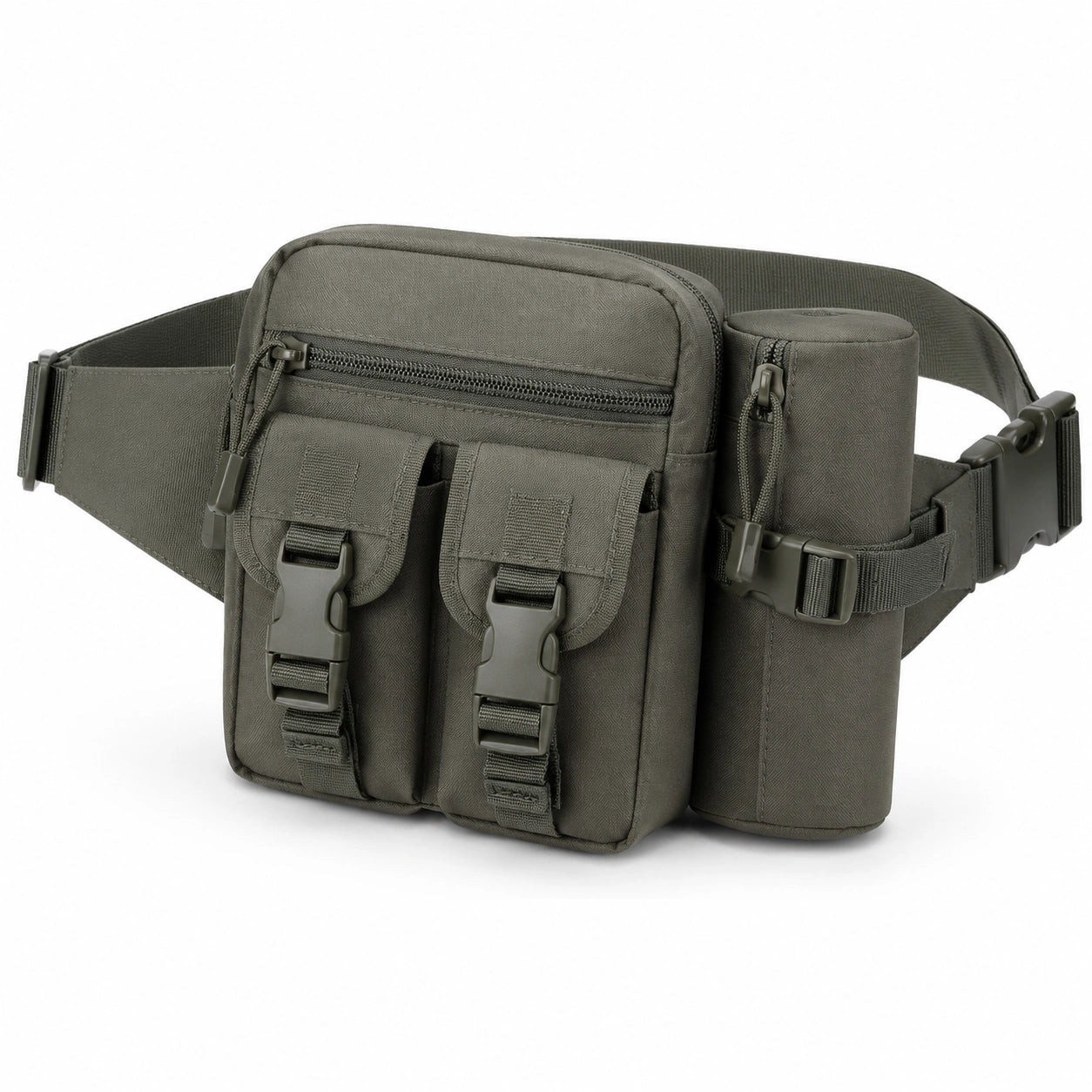 Gürteltasche 30 x 15 x 18 cm aus Polyester Olivgrün mit Mehrfachfächern