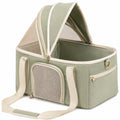 Haustier Transporttasche 45 x 28 x 30 cm aus Textil in Salbeigrün mit Netzfenstern und Schultergurt