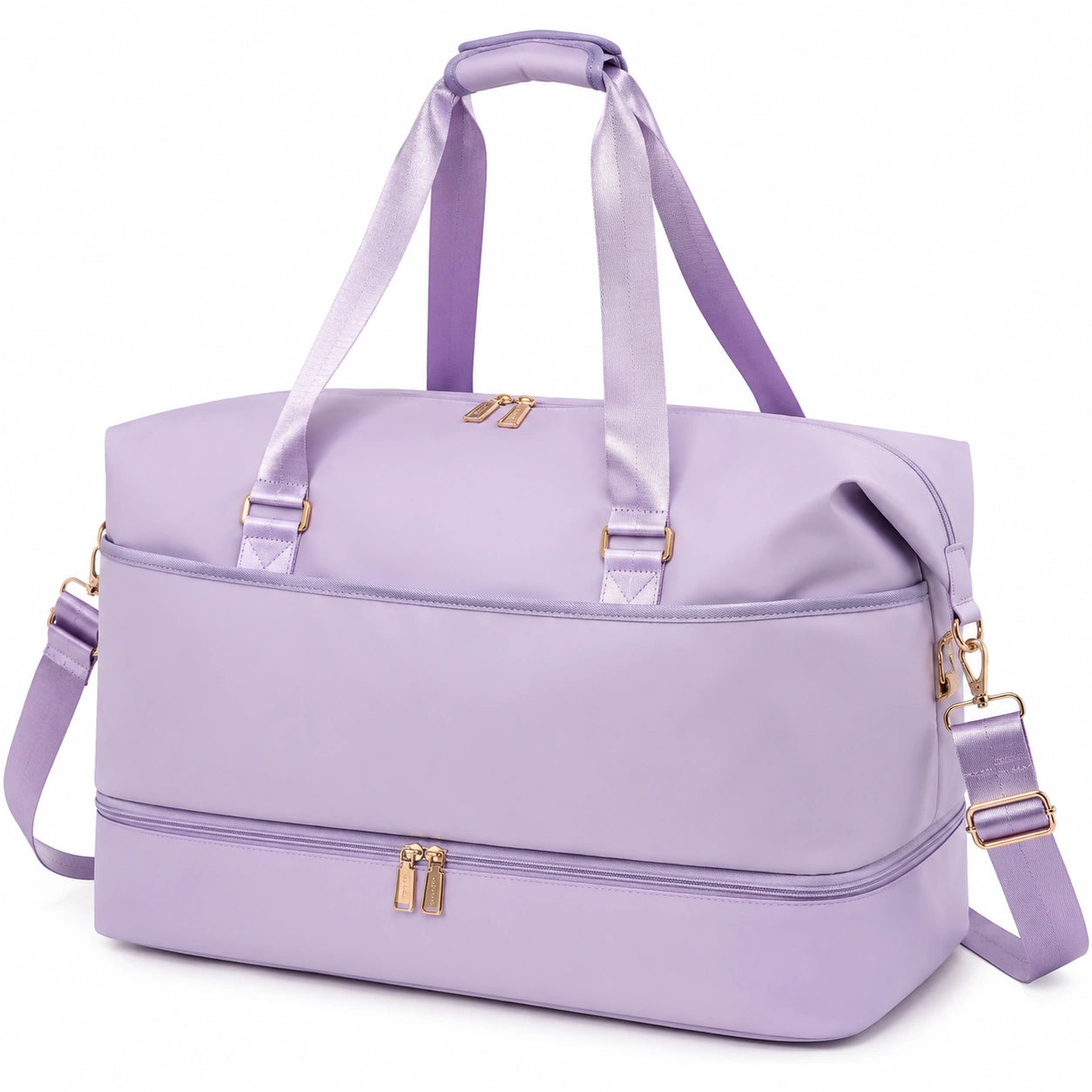 Reisetasche 50 x 25 x 30 cm aus Polyester in Flieder mit Schuhfach