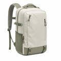 Rucksack 32 x 18 x 48 cm aus Textilgewebe in Beige/Olivgrün mit Laptopfach und Kompressionsriemen